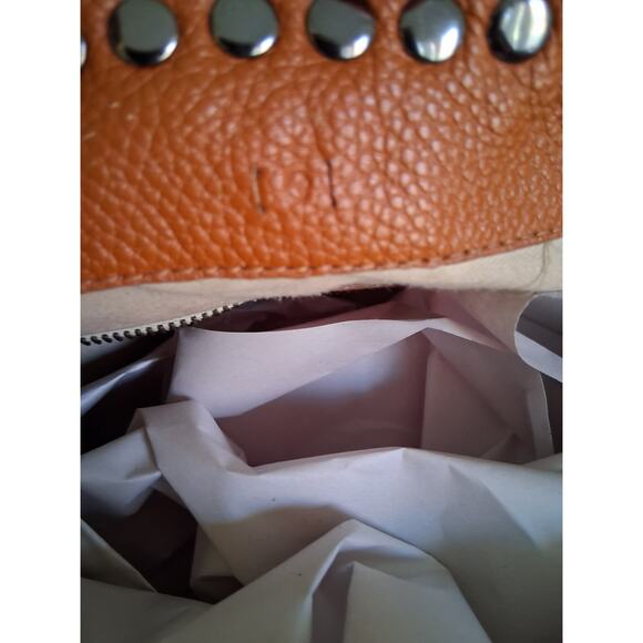 Laggo Womens Large Pebbled Leather Slouchy Studded Boho Hobo Classy Shoulder Bag - Picture 9 of 12